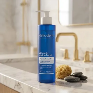 Sabonete L&iacute;quido Facial Helioderm Limpeza Profunda Para Todos os Tipos de Pele 300ml