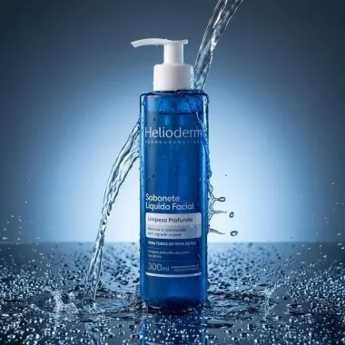 Sabonete L&iacute;quido Facial Helioderm Limpeza Profunda Para Todos os Tipos de Pele 300ml