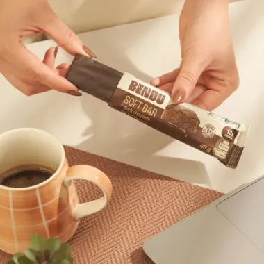 Barra de Prote&iacute;na Bendu Soft Bar Sabor Dark Chocolate com 12g de Prote&iacute;na 45g