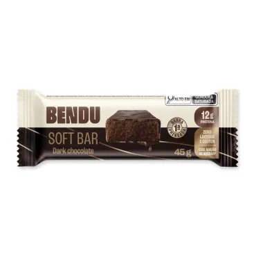 Barra de Prote&iacute;na Bendu Soft Bar Sabor Dark Chocolate com 12g de Prote&iacute;na 45g
