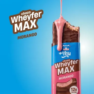 Choco Wheyfer Max +Mu 12g de Prote&iacute;na Sabor Morango 50g