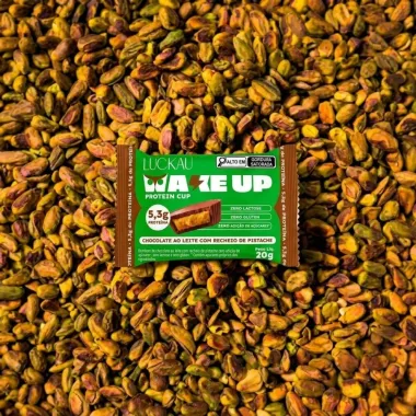 Wake Up Protein Cup Luckau 5,3g de Prote&iacute;na Chocolate ao Leite com Recheio de Pistache Zero 20g
