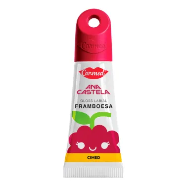 Gloss Labial Carmed Ana Castela Sabor Framboesa com Cor Efeito Gloss com Case 5g