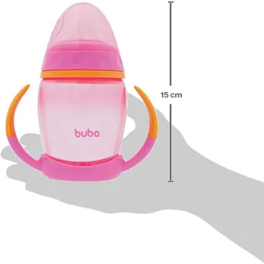 Copo com Al&ccedil;a Remov&iacute;vel Buba +6 Meses Bico em Silicone 250ml