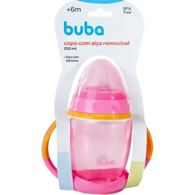 Copo com Al&ccedil;a Remov&iacute;vel Buba +6 Meses Bico em Silicone 250ml