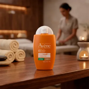 Protetor Solar Facial Av&egrave;ne Ultra Fluid Mais FPS 60 Mate Controle de Oleosidade Cor M&eacute;dio 40g