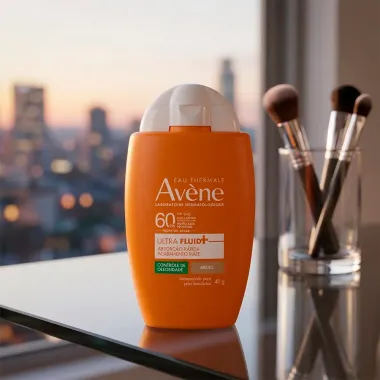 Protetor Solar Facial Av&egrave;ne Ultra Fluid Mais FPS 60 Mate Controle de Oleosidade Cor M&eacute;dio 40g