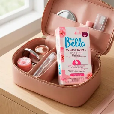 Folhas Prontas para Depila&ccedil;&atilde;o Facial Depil Bella P&eacute;talas de Rosas para Peles Delicadas 16 Unidades