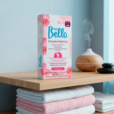 Folhas Prontas para Depila&ccedil;&atilde;o Facial Depil Bella P&eacute;talas de Rosas para Peles Delicadas 16 Unidades