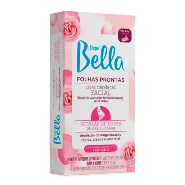 Folhas Prontas para Depila&ccedil;&atilde;o Facial Depil Bella P&eacute;talas de Rosas para Peles Delicadas 16 Unidades