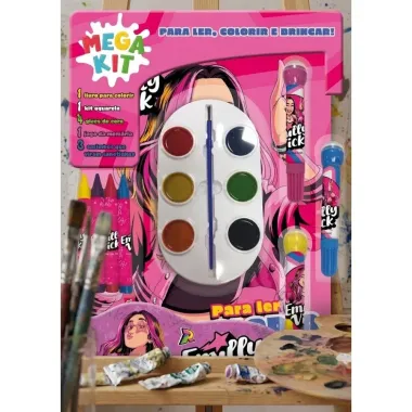 Livro Ciranda Cultural Emilly Vick Mega Kit para Ler, Colorir e Brincar