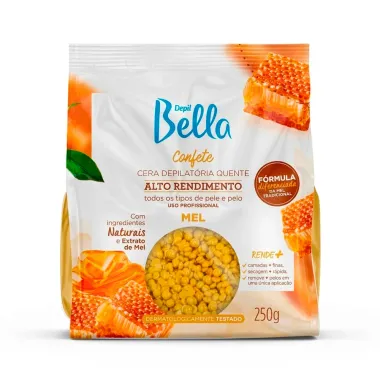 Cera Depilat&oacute;ria Quente Depil Bella Confete Mel Alto Rendimento 250g