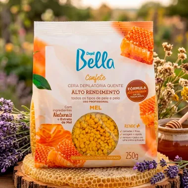 Cera Depilat&oacute;ria Quente Depil Bella Confete Mel Alto Rendimento 250g