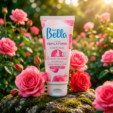 Creme Depilat&oacute;rio Corporal Depil Bella P&eacute;talas de Rosas para Peles Delicadas 100g
