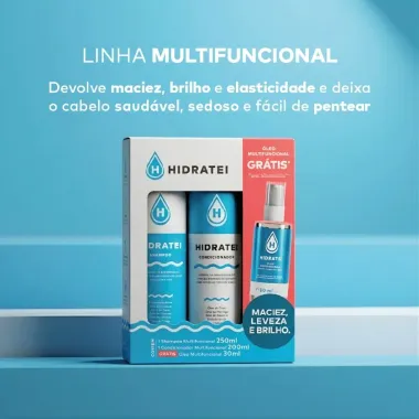 Shampoo Hidratei Multifuncional 250ml e Condicionador Hidratei Multifuncional 200ml e Ganhe &Oacute;leo Hidratei Multifuncional 30ml