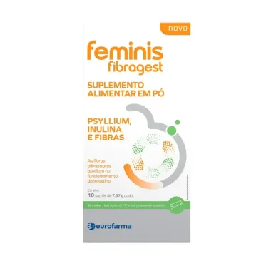 Feminis Fibragest em P&oacute; Sem Sabor com 10 Sach&ecirc;s de 7,37g Cada