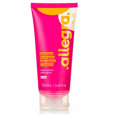 Sabonete L&iacute;quido Facial Allegra Italia Oil Free Pele Oleosa e Acneica 100ml