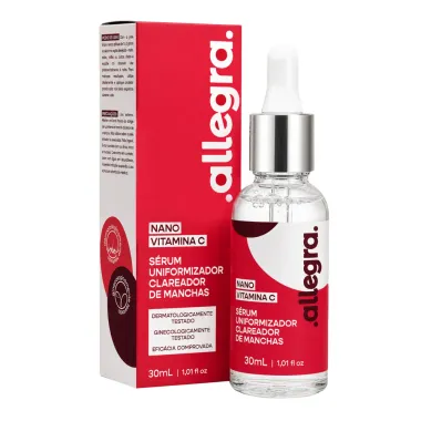 S&eacute;rum Uniformizador Clareador de Manchas Allegra Nano Vitamina C 30ml