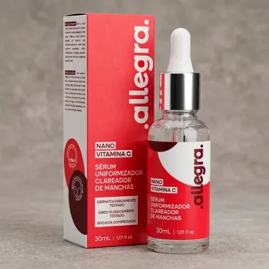 S&eacute;rum Uniformizador Clareador de Manchas Allegra Nano Vitamina C 30ml