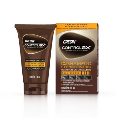 Shampoo e Condicionador 2 em 1 Grecin Control Gx Redutor de Grisalhos 118ml