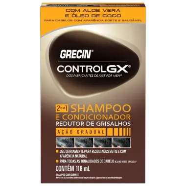 Shampoo e Condicionador 2 em 1 Grecin Control Gx Redutor de Grisalhos 118ml
