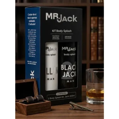 Kit Body Splash Mr. Jack All In Man 200ml e Black Jack Man 200ml