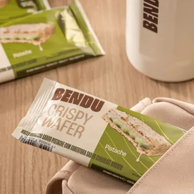 Barra Protein Bendu Crispy Wafer 10g de Prote&iacute;na Pistache Zero 40g