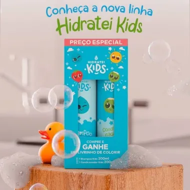 Kit Shampoo e Condicionador Hidratei Kids 200ml cada e Ganhe 1 Livrinho de Colorir