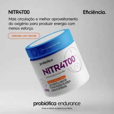 Nitr4t00 Probi&oacute;tica em P&oacute; Sabor Beterraba com Laranja Sem Adi&ccedil;&atilde;o de A&ccedil;&uacute;cares 220g