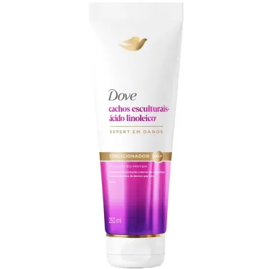 Condicionador Dove Cachos Esculturais + &Aacute;cido Linoleico Expert em Danos Cabelos 2C a 4A 250ml