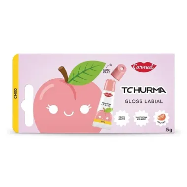 Gloss Labial Carmed Tchurma Cheirinho de P&ecirc;ssego com Cor Efeito Gloss com Case 5g