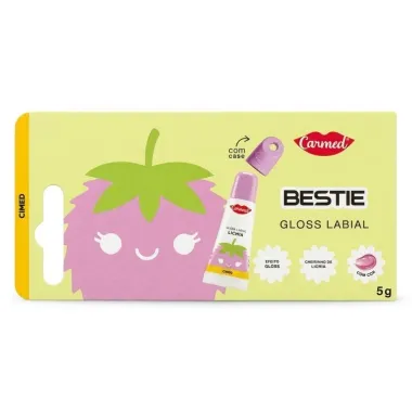 Gloss Labial Carmed Bestie Lichia Efeito Gloss com Cor 5g
