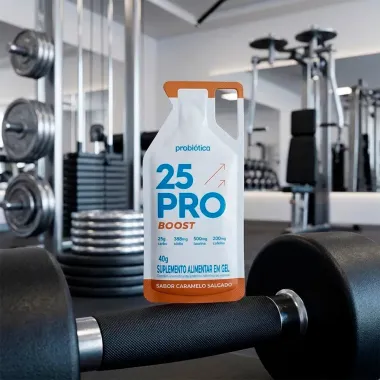 Gel Probi&oacute;tica 25 PRO BOOST Sabor Caramelo Salgado Suplemento Energ&eacute;tico 40g