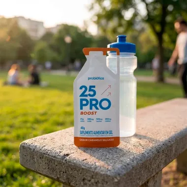 Gel Probi&oacute;tica 25 PRO BOOST Sabor Caramelo Salgado Suplemento Energ&eacute;tico 40g