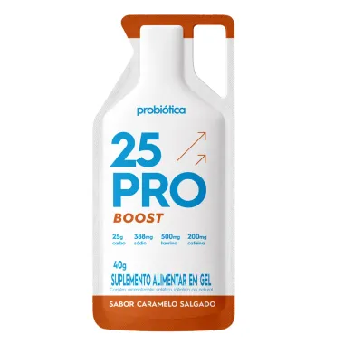 Gel Probi&oacute;tica 25 PRO BOOST Sabor Caramelo Salgado Suplemento Energ&eacute;tico 40g