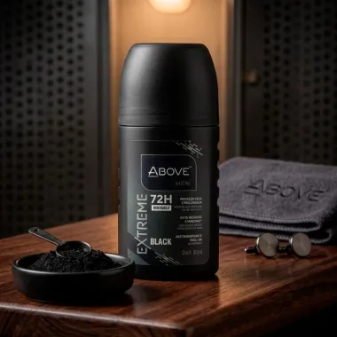 Desodorante Above Men Extreme Invisible Black Roll-on Antitranspirante 72h 50ml