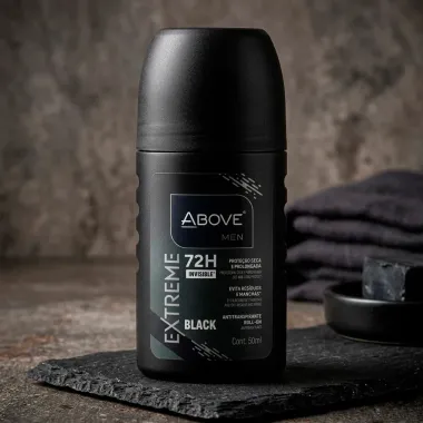 Desodorante Above Men Extreme Invisible Black Roll-on Antitranspirante 72h 50ml