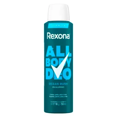 Desodorante Rexona Men Active Dry Aerosol Antitranspirante 72h 150ml e Rexona Corporal All Body Deo Ocean Rush Aerossol 150ml