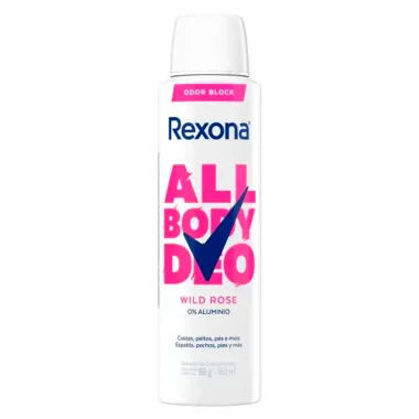 Desodorante Rexona Powder Dry Aerosol Antitranspirante 72h 150ml e Rexona Corporal All Body Deo Wild Rose Aerossol 150ml