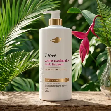 Condicionador Dove Cachos Esculturais e &Aacute;cido Linoleico Expert em Danos 600ml