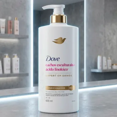 Condicionador Dove Cachos Esculturais e &Aacute;cido Linoleico Expert em Danos 600ml