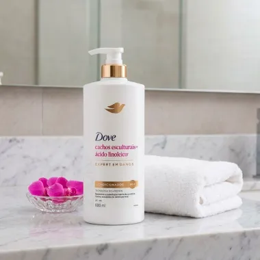 Condicionador Dove Cachos Esculturais e &Aacute;cido Linoleico Expert em Danos 600ml