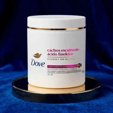 M&aacute;scara de Tratamento Estruturador BIO P Dove Cachos Esculturais &Aacute;cido Linoleico Expert em Danos 500g