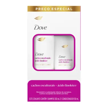 Kit Shampoo Dove Cachos Esculturais e &Aacute;cido Linoleico 350ml e Condicionador 150ml