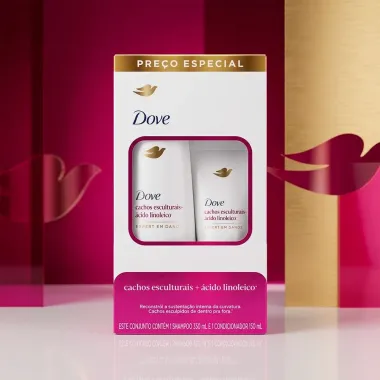 Kit Shampoo Dove Cachos Esculturais e &Aacute;cido Linoleico 350ml e Condicionador 150ml