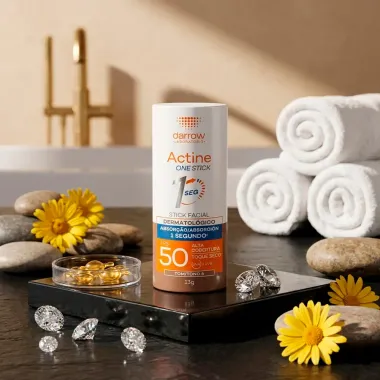 Prote&ccedil;&atilde;o Solar Facial Actine One Stick Multifuncional FPS 50 Toque Seco Cor Tom 4 13g