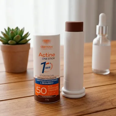 Prote&ccedil;&atilde;o Solar Facial Actine One Stick Multifuncional FPS 50 Toque Seco Cor Tom 6 13g