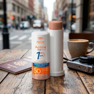 Prote&ccedil;&atilde;o Solar Facial Actine One Stick Multifuncional FPS 50 Toque Seco Cor Tom 1 13g