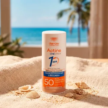 Prote&ccedil;&atilde;o Solar Facial Actine One Stick Multifuncional FPS 50 Toque Seco Cor Tom 1 13g