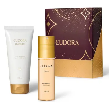 Kit Presente Eudora Imensi Lo&ccedil;&atilde;o Hidratante Desodorante Corporal 200ml e Body Spray Desodorante 100ml